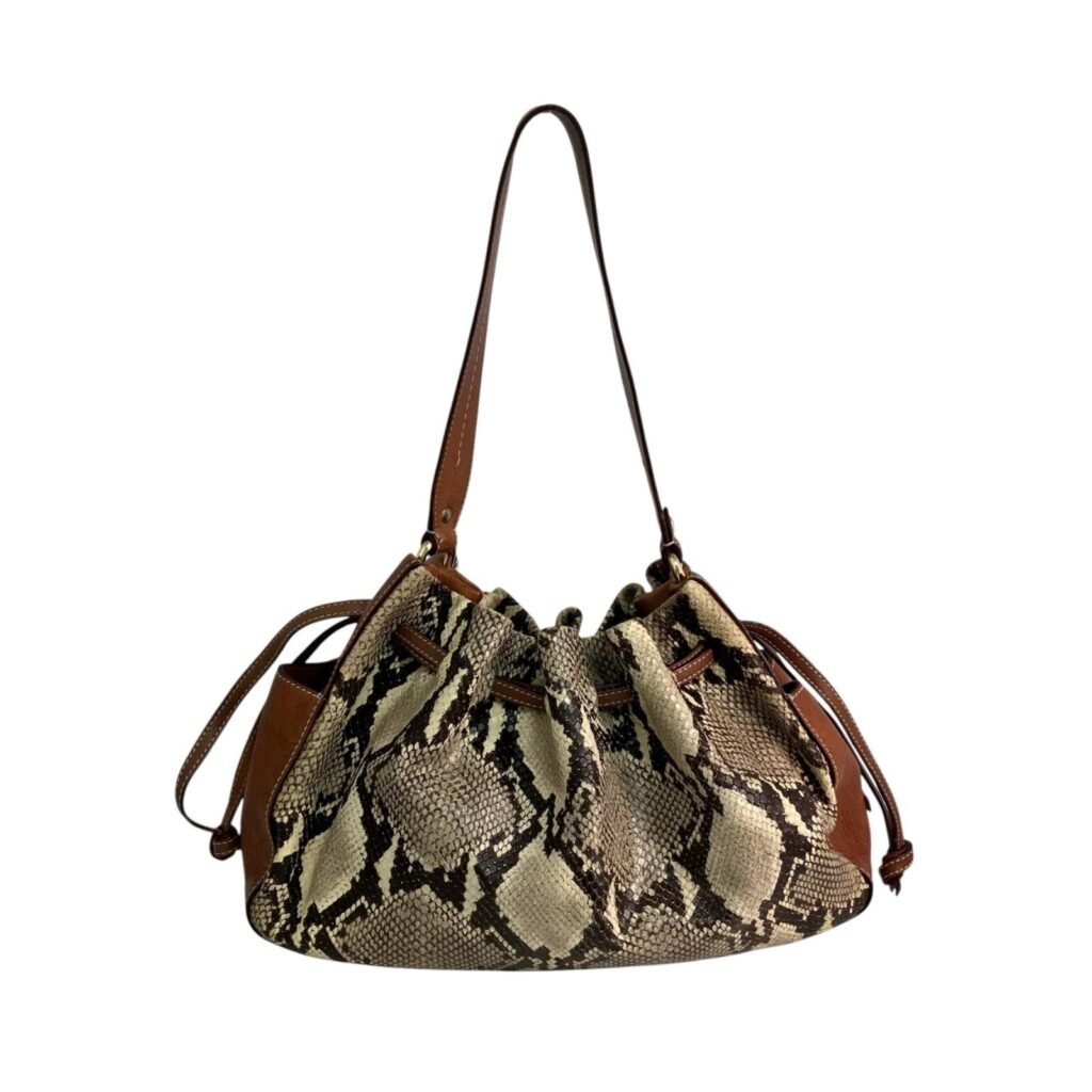 Kate Spade 凱特絲蓓 Brown Python-embossed Calfskin Shoulder Bag 啡色仿蛇皮壓紋小牛皮肩背包-267019093